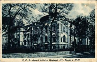 1937 Budapest XIV. OTI központi kórháza, Uzsoki utcai kórház (korábban izraelita leányárvaház). Uzsoki utca 29-35. (fa)