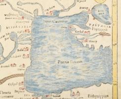 1540 Magyarország, Erdély, Lengyelország, Oláhország, Bulgária színezett fametszetű térképe. Landtaf...