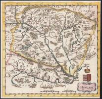 cca 1660 Hungary, Hungaria. Magyarország színezett rézmetszetű térképe. Alatta és hátoldalán a Magya...