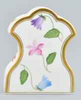 Herendi virágmintás asztali óra, kopásokkal, nem jár, jelzett, m: 11 cm