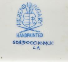 Herendi virágmintás asztali óra, kopásokkal, nem jár, jelzett, m: 11 cm