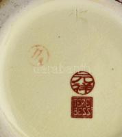 Terebess keleti stílusú porcelán váza, jelzett, mázrepedésekkel, kopásokkal, m: 36 cm