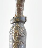 Ezüst(Ag) nyelű halas evőeszköz készlet, jelzett, 6+4 db