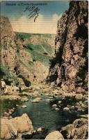 1915 Tordai-hasadék, Cheile Turzii, Torda, Turda; Füssy József kiadása / gorge (fl)