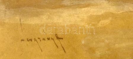 Neogrády Antal (1861-1942): Városrészlet. Akvarell, papír, jelezve balra lent. Üvegezett, dekoratív ...