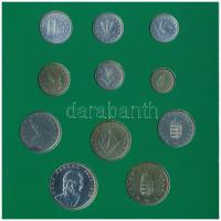 1995. 10f-100Ft (10xklf) "Magyarország pénzérméi" forgalmi sor dísztokban, + 200Ft Ag &quo...