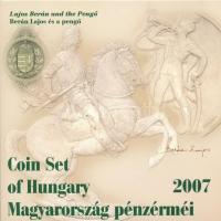 2007. 1Ft-100Ft (7xklf) Berán Lajos és a pengő forgalmi sor szettben + Berán Lajos és a pengő kétoldalas Ag emlékérem T:PP kis patina Adamo FO41.3