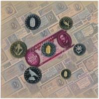 2002. 1Ft-100Ft (7xklf) + 100Ft "Kossuth" forgalmi sor szettben T:PP belső tok ragasztása ...