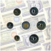 2006. 1Ft-100Ft (7xklf) forgalmi sor szettben + 1946. 1Ft Ag "Hatvanéves a Forint" utánver...