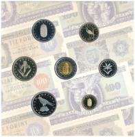 2006. 1Ft-100Ft (7xklf) forgalmi sor szettben + 1946. 1Ft Ag "Hatvanéves a Forint" utánver...