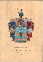 Besenyőteleki Bocsy család címere, kézzel festett címerrajz, 42×29,5 cm