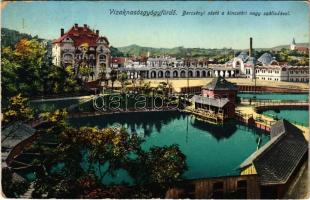 1913 Vízakna, Salzburg, Ocna Sibiului; sósgyógyfürdő, Bercsényi sóstó a kincstári nagy szállodával. Takáts Jenő kiadása / spa, lake, hotel (EK)