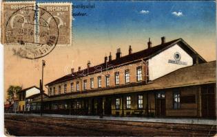 1910 Máramarossziget, Sighetu Marmatiei; vasútállomás / railway station (EB)