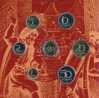 2001. 1Ft-100Ft (7xklf) forgalmi sor szettben, "Magyarország pénzérméi" sorozat, belső tok...