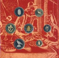 2001. 1Ft-100Ft (7xklf) forgalmi sor szettben, "Magyarország pénzérméi" sorozat, belső tok...