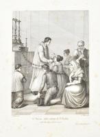 cca 1860 4 db vallási témájú metszet, felcsavarva, 29×22 cm