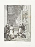 cca 1860 4 db vallási témájú metszet, felcsavarva, 29×22 cm