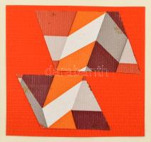 Gellér B. István (1946-2018): Egyedi kollázs. Jelzés nélkül. Üvegezett keretben. 51x31 cm (teljes mé...