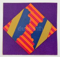 Gellér B. István (1946-2018): Egyedi kollázs. Jelzés nélkül. Üvegezett keretben. 51x31 cm (teljes mé...