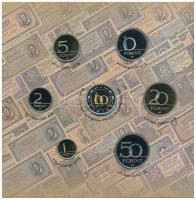 2002. 1Ft-100Ft (7xklf) + 100Ft "Kossuth" forgalmi sor szettben T:PP belső tok ragasztása ...