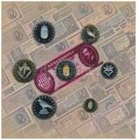 2002. 1Ft-100Ft (7xklf) + 100Ft "Kossuth" forgalmi sor szettben T:PP belső tok ragasztása ...