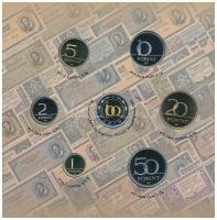 2002. 1Ft-100Ft (7xklf) + 100Ft "Kossuth" forgalmi sor szettben T:PP belső tok ragasztása ...