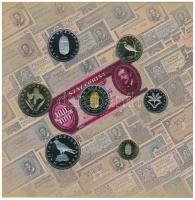 2002. 1Ft-100Ft (7xklf) + 100Ft "Kossuth" forgalmi sor szettben T:PP belső tok ragasztása ...