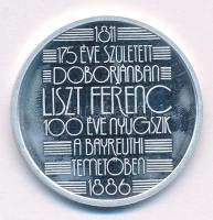 Fülöp Zoltán (1951-) 1986. 175 éve született Doborjánban Liszt Ferenc - 100 éve nyugszik a Bayreuthi temetőben Al emlékérem (32mm) T:PP