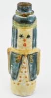 Fórizsné Sárai Erzsébet: Figurális váza. Mázas kerámia váza. Kézzel festett, jelzett, kopásokkal, lepattanássokkal. m: 28 cm