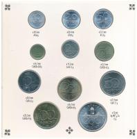 1993. 10f-200Ft (11xklf) forgalmi sor, benne 200Ft Ag "MNB", "Magyarország pénzérméi&...