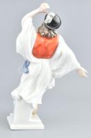 Herendi táncoló juhász, kézzel festett, jelzett, kopásokkal, m: 31 cm