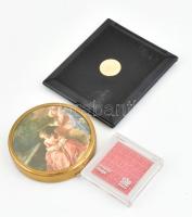 Púderes doboz, arcpirosító, tükör, 3 db