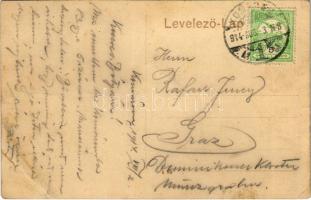 Komárom, Komárnó; Részlet a kis Dunáról, kikötő, "WEKERLE SÁNDOR" oldalkerekes vontató gőz...