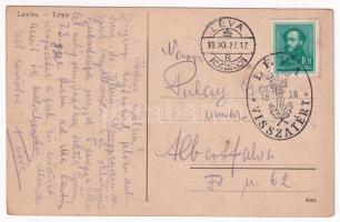 1938 Léva, Levice; Városi nagy szálloda és kávéház, üzletek / hotel and cafe, shops + "1938 Lév...