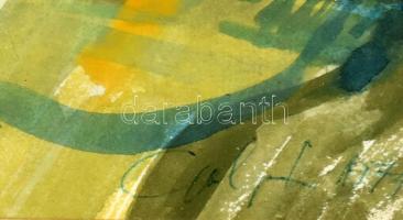 Gulyás Dénes (1927-2003): Balaton, Tihany, 1974. Akvarell, papír, jelezve jobbra lent, hátoldalán Ké...