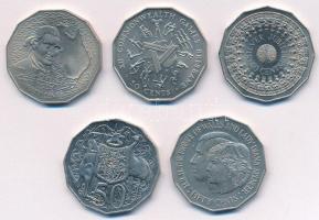 Ausztrália 1970-2015. 50c (5xklf, ebből 4db forgalmi emlékpénz) T:AU,XF Australia 1970-2015. 50 Cents (5xdiff, within 4pcs circulating commemorative coins) C:AU,XF