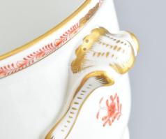 Herendi Apponyi mintás kaspó, jelzett, kopott, m: 12, d: 18 cm