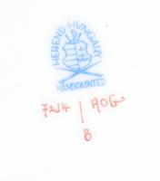 Herendi Apponyi mintás kaspó, jelzett, kopott, m: 12, d: 18 cm