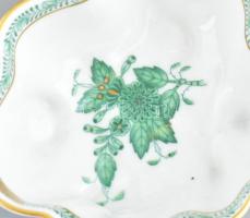 Herendi Apponyi mintás leveles cukortartó, jelzett, kopásokkal, d: 10,5 cm