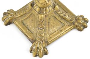 Figurális bronz asztali lámpa, leopárdbőrt viselő, törzsi férfialakkal. Eredeti, részben nyitott ern...