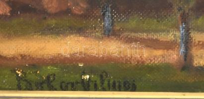 Bokor Vilmos (1897-1984): Itáliai táj. Olaj, farost, jelzett, fakeretben, 40×50 cm