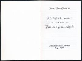 Franz-Georg, Rössler: Különöös társaság / Koriose gesellschaft (Minikönyv) Árnyképes grafikák Bp., 1...