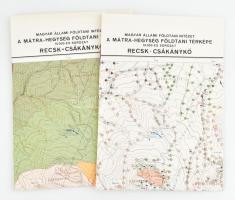 1974 Recsk-Csákánykő földtani és észlelési térképe, 1:10 000, 2 db