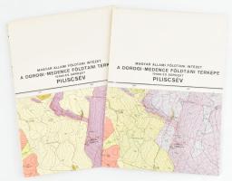 1973 Piliscsév földtani és észlelési térképe, 1:10 000, 2 db