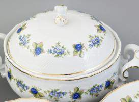 23 darabos Hollóházi Szeder mintás nem teljes étkészlet, hibátlan, sosem használt, jelzett