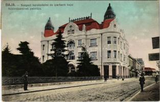 1915 Baja, Szegedi kereskedelmi és iparbank fiókintézetének palotája. Wurmfeld Gyula kiadása