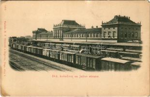 Zagreb, Zágráb; Drz. kolodvor sa juzne strane / railway station, train (EM)