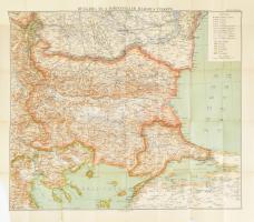 Bulgária és a Dardanellák háborús térképe, 1:1 000 000, Magyar Földrajzi Intézet Rt., szakadásokkal. 64×75 cm