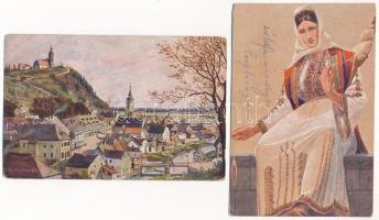 23 db RÉGI motívum képeslap vegyes minőségben / 23 pre-1945 motive postcards in mixed quality