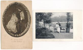 4 db régi képeslap: IV. Károly és Zita királyné / 4 pre-1945 postcards: Charles I of Austria and Zit...